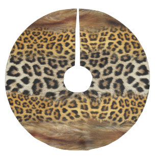 Fur texture: fox and leopard. brushed polyester tree skirt