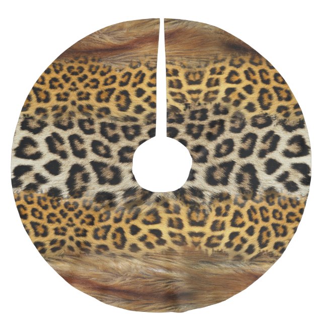 Fur texture: fox and leopard. brushed polyester tree skirt (Front)
