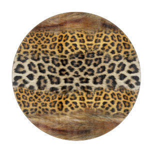 Fur texture: fox and leopard. cutting board