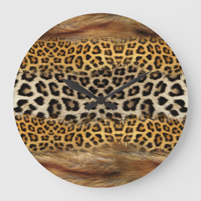 Fur texture: fox and leopard. large clock (Front)