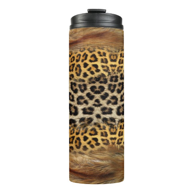 Fur texture: fox and leopard. thermal tumbler (Front)
