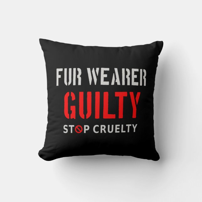 Fur wearer guilty cushion (Front)
