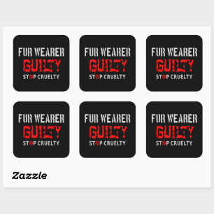 Fur wearer guilty square sticker