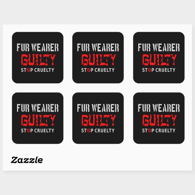 Fur wearer guilty square sticker (Sheet)