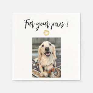 Fur Your Paws Pet Theme Dog Photo Wedding Napkin