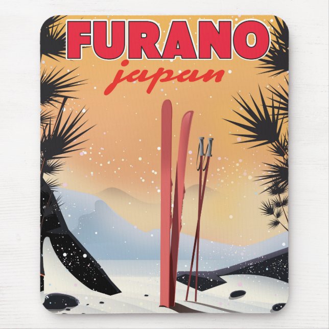 Furano Japanese travel poster. Mouse Mat (Front)