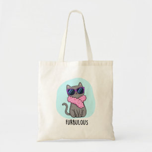Furbulous Funny Elegant Cat Pun Tote Bag