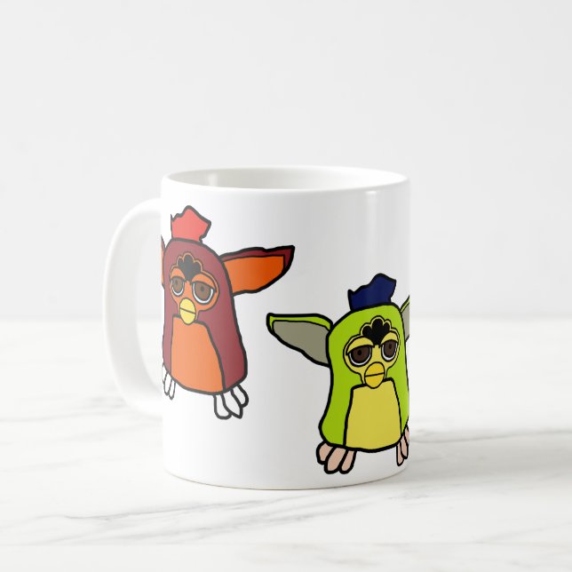 Furby Kiwi, Sherbet, and Rooster Coffee Mug (Front Left)