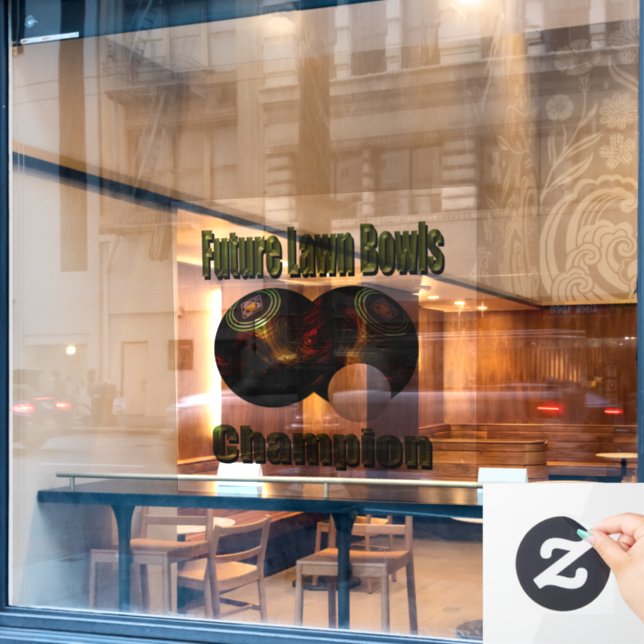 Fure Lawn Bowls Champion, Window Cling (Cafe Window)