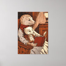 Furet reading a free to a young ferret