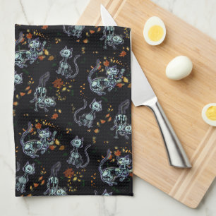 Furever Friends Spooky Ghost Cats  Tea Towel