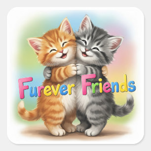 Furever Friends Square Sticker