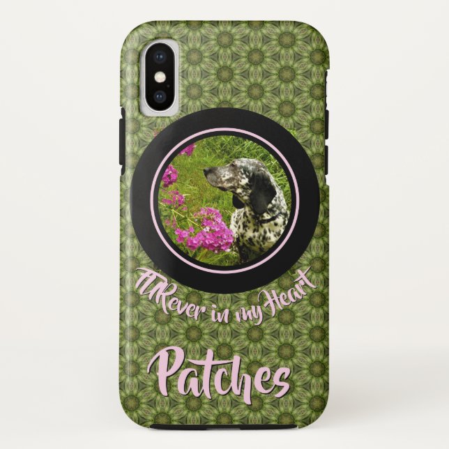 FURever In My Heart Green Pattern Pet Template Case-Mate iPhone Case (Back)