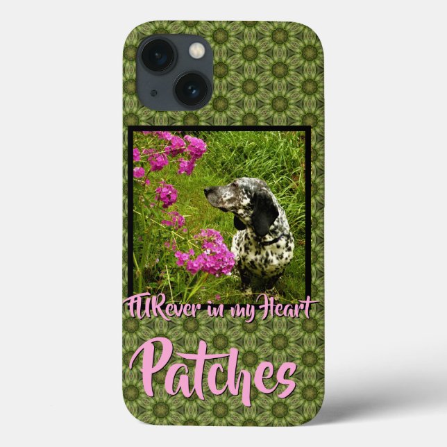 FURever In My Heart Green Pattern Pet Template Case-Mate iPhone Case (Back)