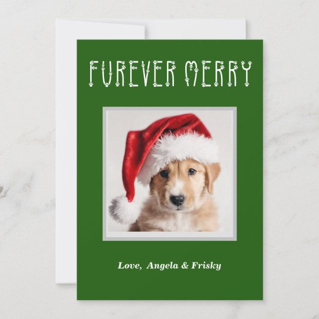 Furever Merry Personalised Christmas Card (Front)