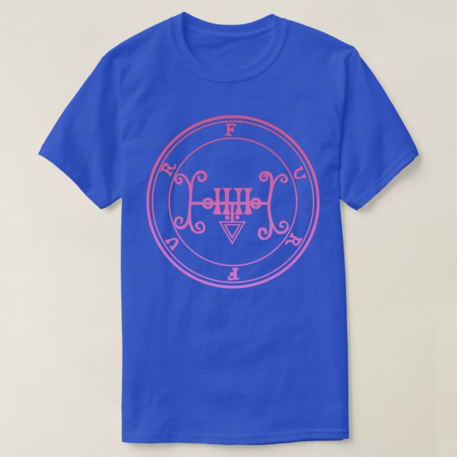 Furfur Sigil Teaches on Secret Pink Gradient T-Shirt (Design Front)