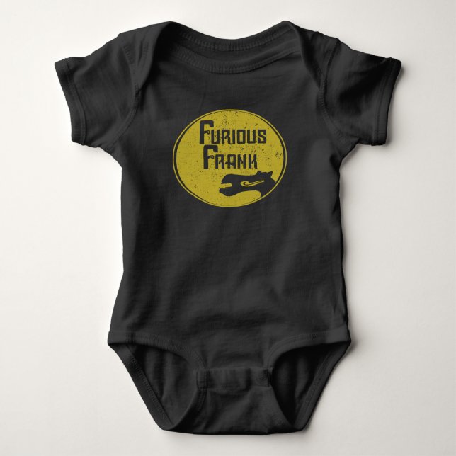 Furious Frank Black & Yellow Baby Bodysuit (Front)
