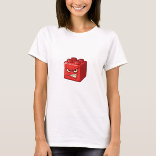Furious Red Toy Building Brick Character with Grit T-Shirt