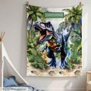 Furious T-Rex Dinosaur Blanket Personalised Custom