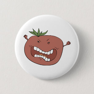 Furious tomato 6 cm round badge