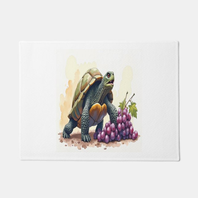 Furious Turtle Stomping Grapes. Doormat (Front)
