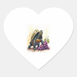 Furious Turtle Stomping Grapes. Heart Sticker
