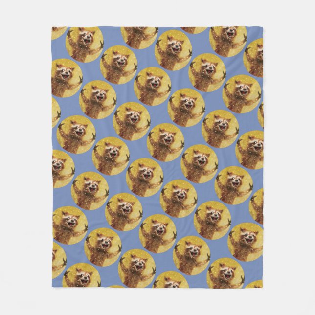 Furiously Happy to be snuggled with Fleece Blanket (Front)