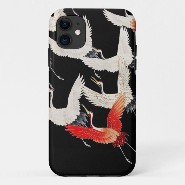 Furisode with a Myriad of Flying Cranes Case-Mate iPhone Case (Back)