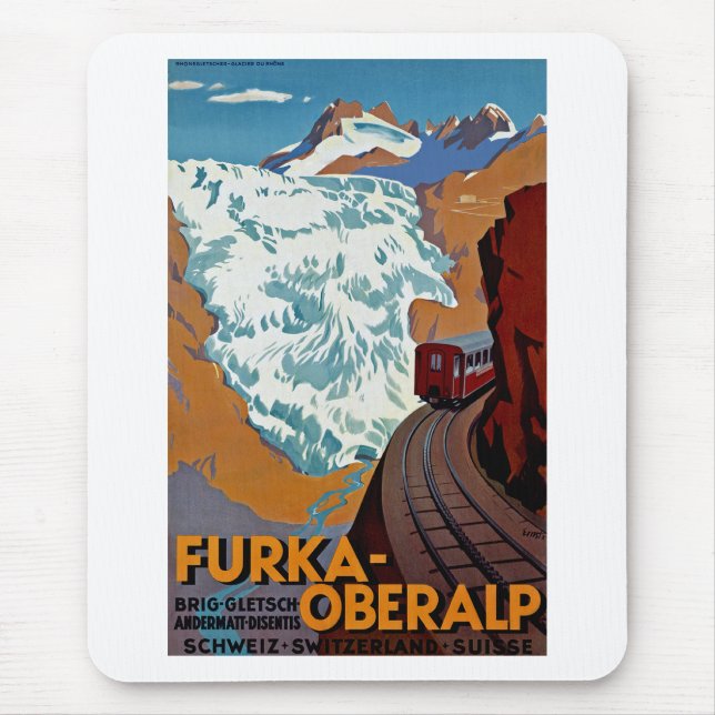 Furka-Oberalp Switzerland Mouse Mat (Front)