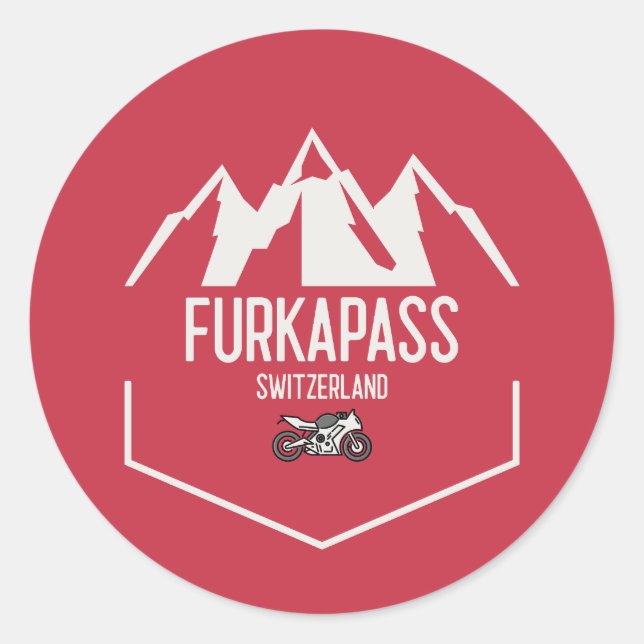 Furka Pass Switzerland Classic Round Sticker (Front)