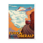 Furka Pass Switzerland vintage travel Postcard