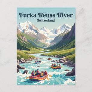 Furka Reuss River Switzerland Postcard