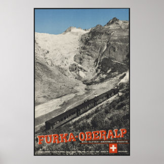Furka Vintage Travel Poster Ad Retro Prints