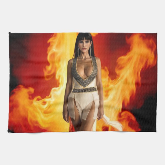 Furnace Goddess kitchen towel (Horizontal)