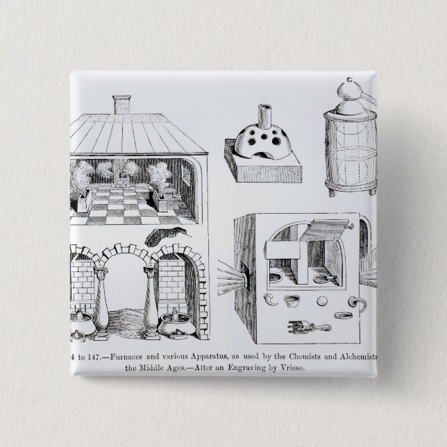 Furnaces and various Apparatus 15 Cm Square Badge (Front)
