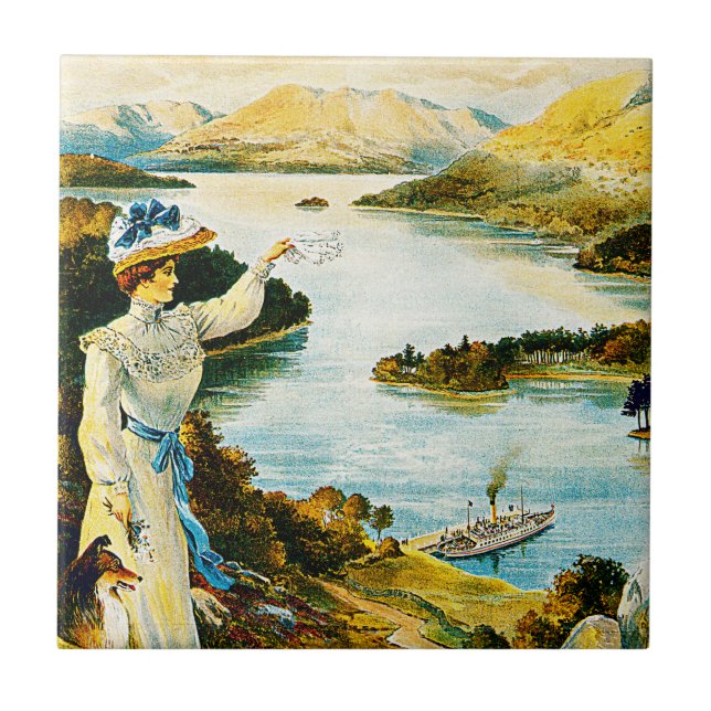 Furness Railway ~ Lady of the Lake Tile (Front)