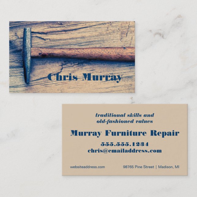 Furniture and Upholstery Refurbishing and Repair Business Card (Front/Back)