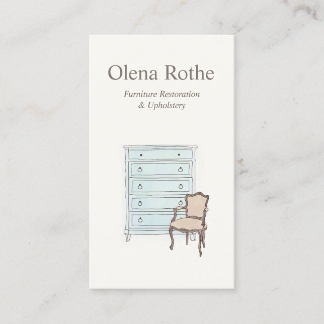 Furniture Refinisher, Repair and Upholster Calling Card (Front)