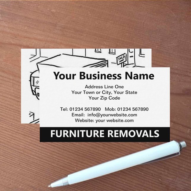 Furniture Removals Cartoon Business Card (Creator Uploaded)