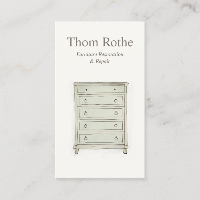 Furniture Restoration, Refinishing and Repair  Cal Calling Card (Front)