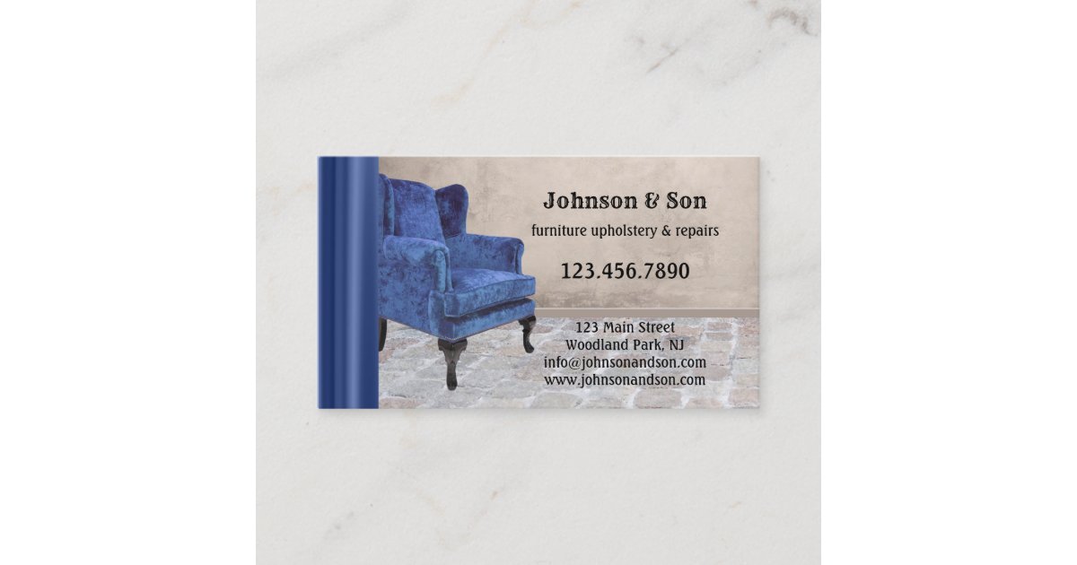 Furniture Upholstery Business Card Zazzle.co.uk