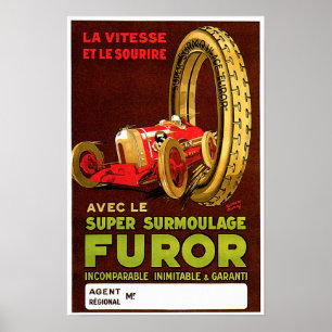 Furore Tires ~ Vintage Automobile Tire Ad Poster