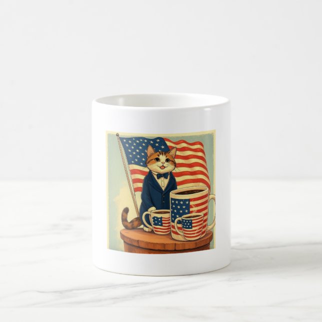 Furreedom Brew – Patriotic Cat Coffee Mug (Center)