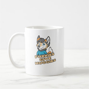 Furries Give Huggies Funny Furry Fandom Fursuit Gi Coffee Mug