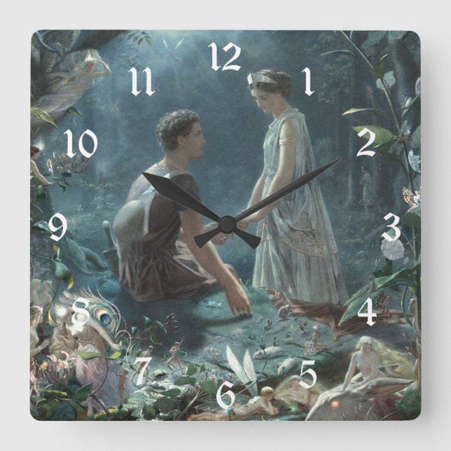 Furries: Shakespeare's A Midsummer Night's Dream Square Wall Clock (Front)
