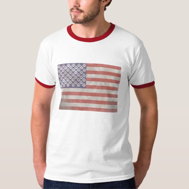 Furry American Flag T-Shirt (Front)