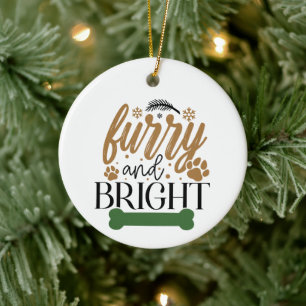 Furry And Bright - Christmas Ceramic Tree Decoration