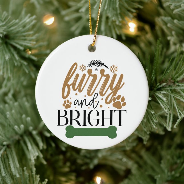 Furry And Bright - Christmas Ceramic Tree Decoration (Tree)