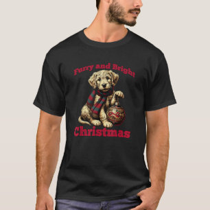 Furry and Bright Christmas Festive Holiday Dog Cut T-Shirt