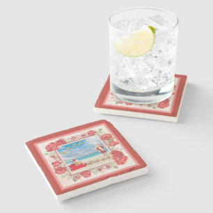 Furry and Bright Christmas Stone Coaster